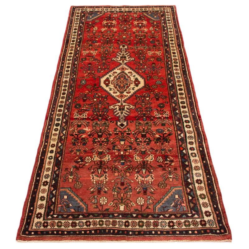 ECARPETGALLERY Hand-knotted Andelz Red Wool Rug - 3'8 x 10'1