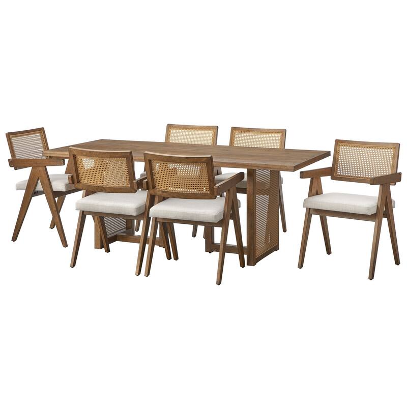 Lifestorey Felicity Solid Wood Dining Arm Chair (Set of 2)