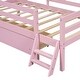 preview thumbnail 29 of 28, Twin Size House Platform Bed with 1 Storage Drawer and Guardrail, Solid Wood Kids Bed Frame with House-Shaped Headboard & Ladder