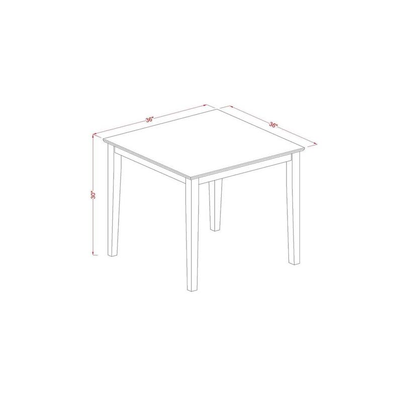 Coastal Cool 3Pc Square Table & 2 Chairs - 36" Linen White Finish - Gray Fabric