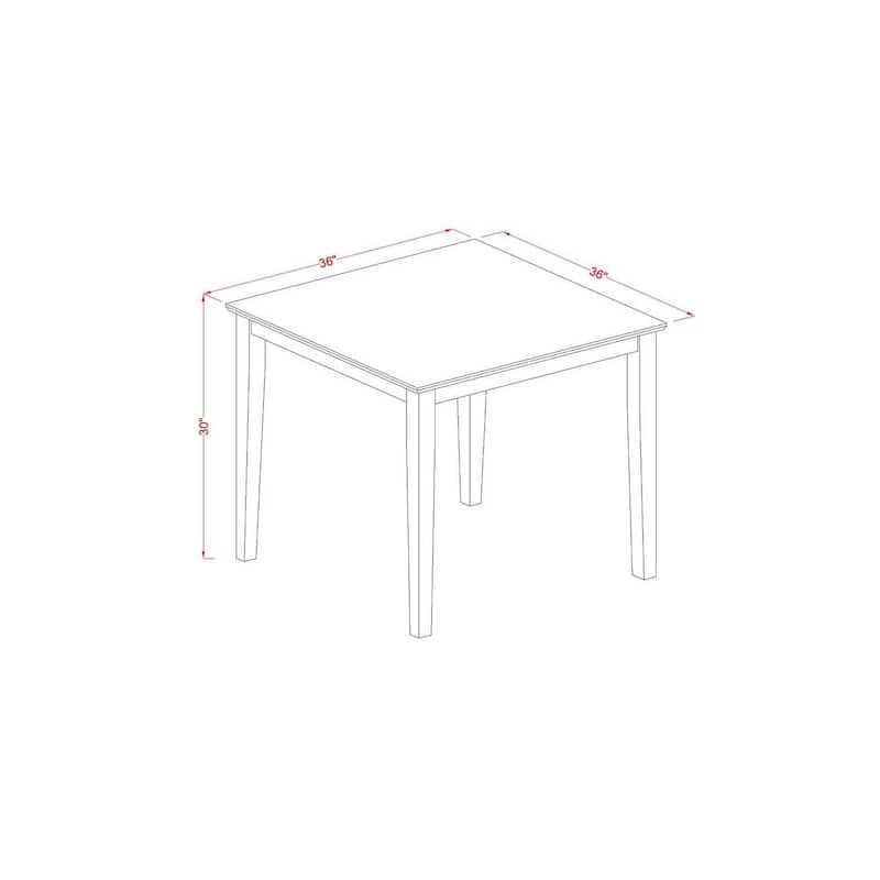 HomeStock 3-Pc Mahogany Finish Square Solid Wood Top Dining Table Set
