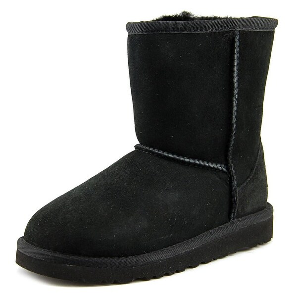 Ugg Australia Classic Short Youth Round Toe Suede Black Winter Boot