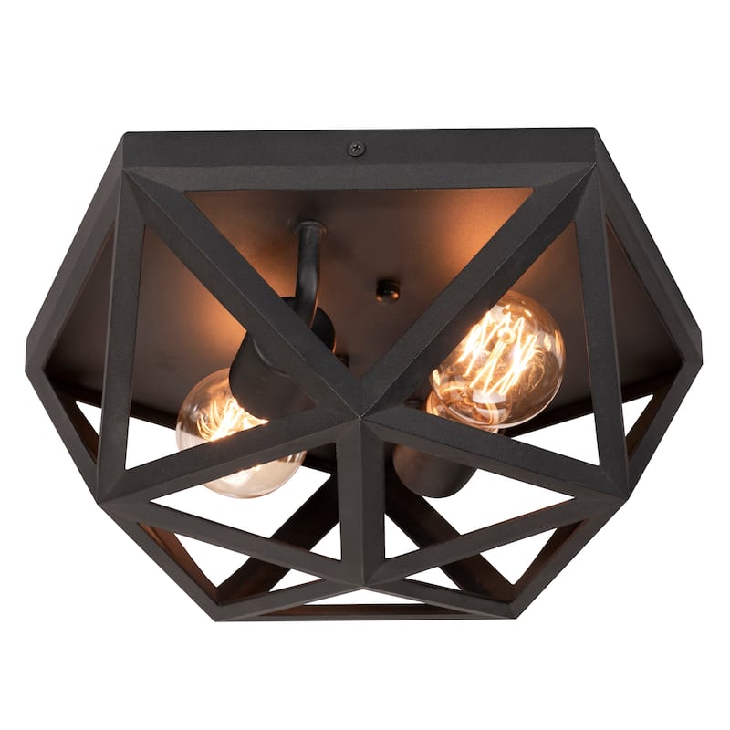 AFX Kai 2-Light Black Flush Mount