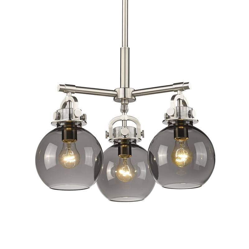 Innovations Lighting 410-3CR-16-20 Newton Sphere Pendant Newton Sphere - Satin Nickel / Plated Smoke