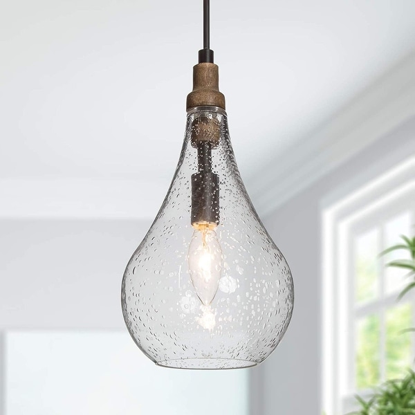 seeded glass pendant light fixtures