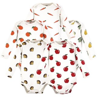 Touched by Nature Organic Cotton Long-Sleeve Bodysuits, Fruits And
