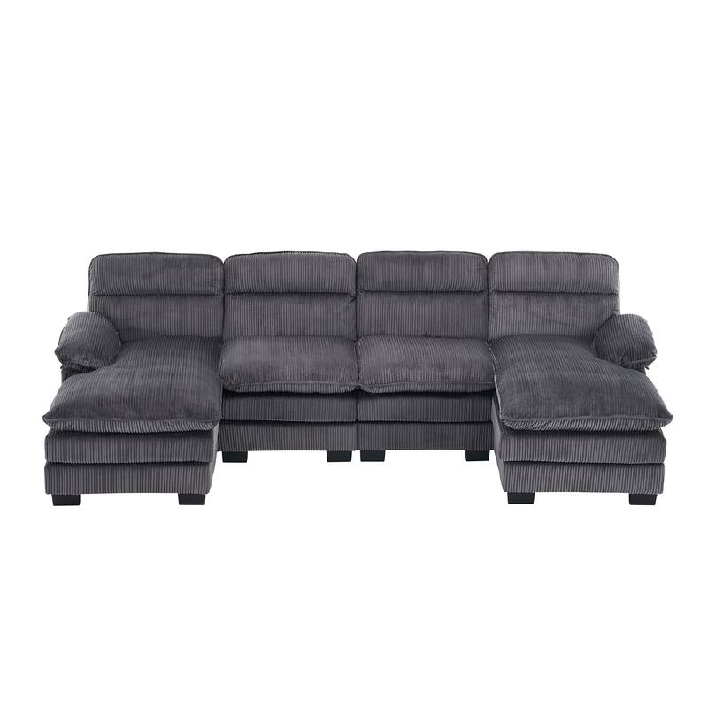 111.8" U-shaped profile sofa, including two single seats and two chaise