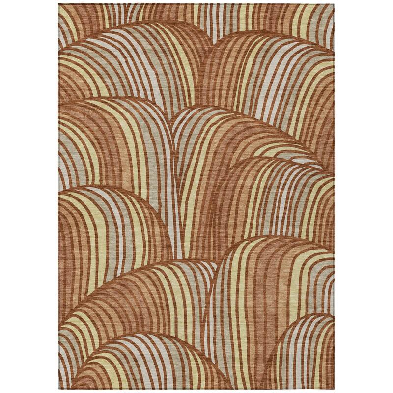 Machine Washable Indoor/ Outdoor Modern Parsons Chantille Rug