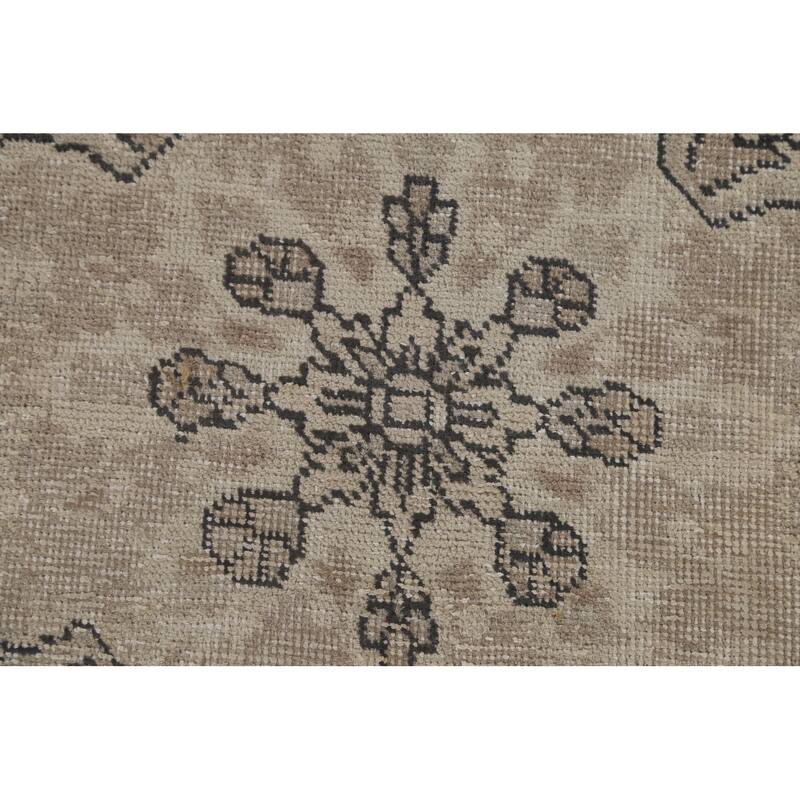 Distressed Tabriz Persian Vintage Rug Handmade Wool Carpet - 6'2"x 9'4"