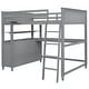 preview thumbnail 8 of 16, Elegant Design Loft Bed with Shelves, Drawers and Desk, Health and Comfort, Full Size, Grey
