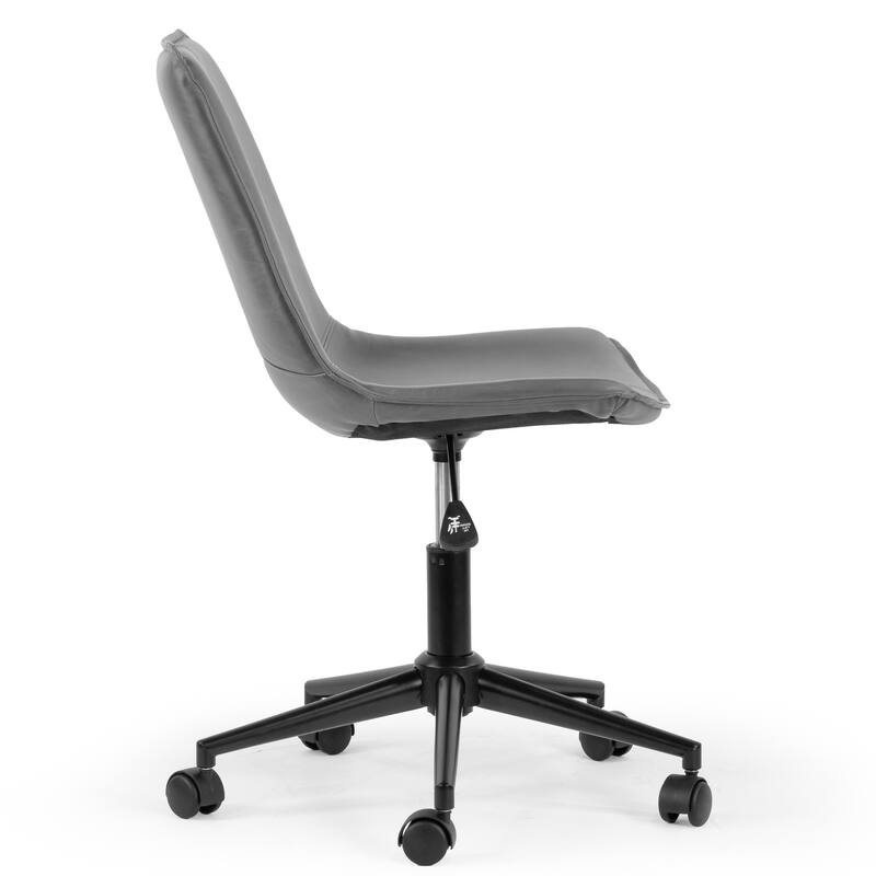 Amery Grey Faux Leather Adjustable Height Swivel Office Chair