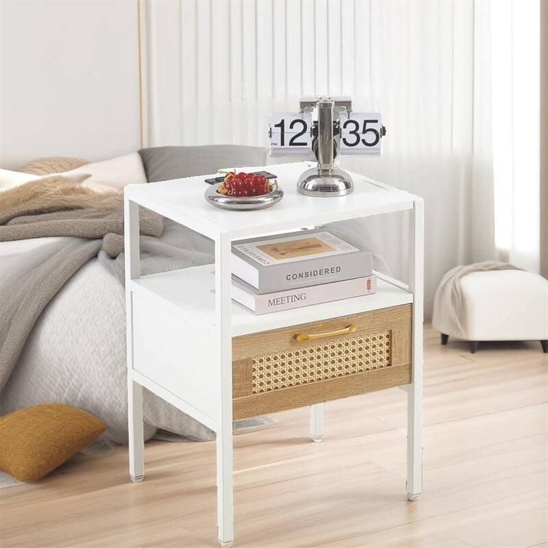 Modern Nightstand with Power Outlet and USB Ports