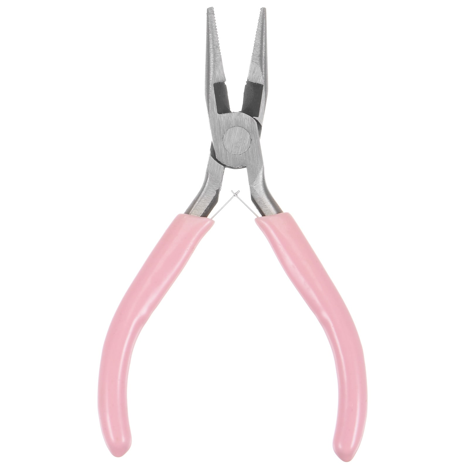 Mini Needle Nose Pliers 4.5 Toothed Precision Plier with Pink Handle