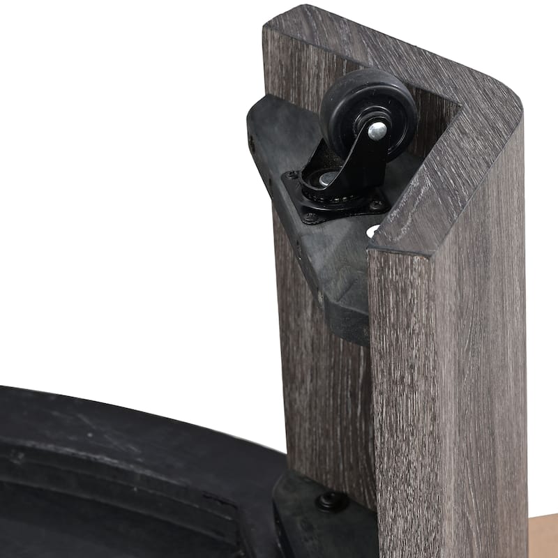 Furniture of America Elric Modern Grey and Brown Wooden Triangular Nesting Coffee Table Set of 2 with Casters