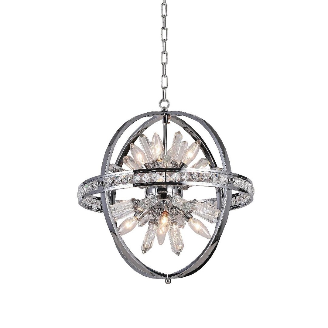 Spherical Orb Chandelier Lighting Chrome 8 Lights - Chandeliers For Bedrooms by Overstock.com