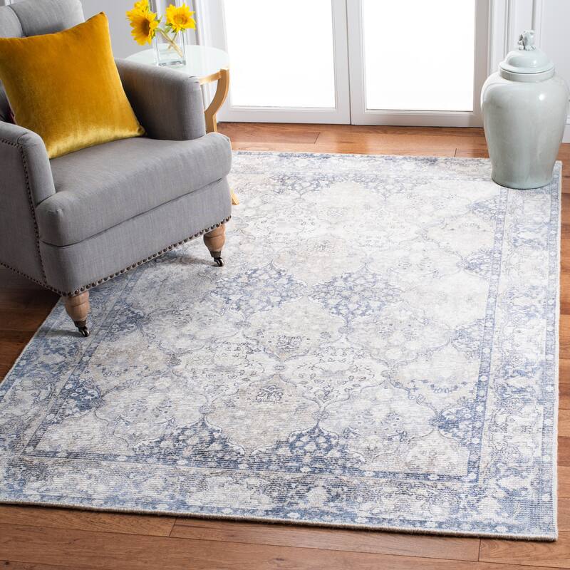SAFAVIEH Handmade Restoration Vintage Barrie Wool & Viscose Rug - 3' x 5' - Ivory/Blue