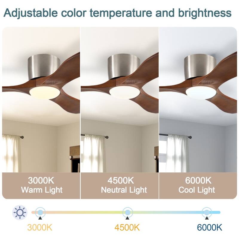 52" Ceiling Fan with Light and Remote Control, Reversible DC Motor