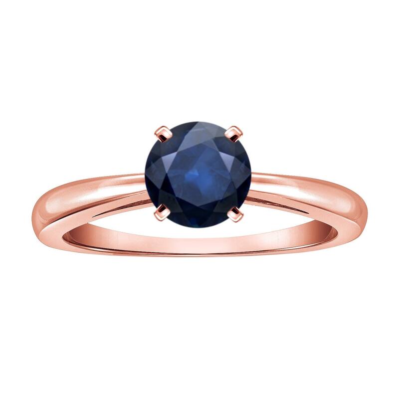 Auriya 14k Gold Sapphire Solitaire Engagement Ring 1ct TGW - 4 - Rose - Rose