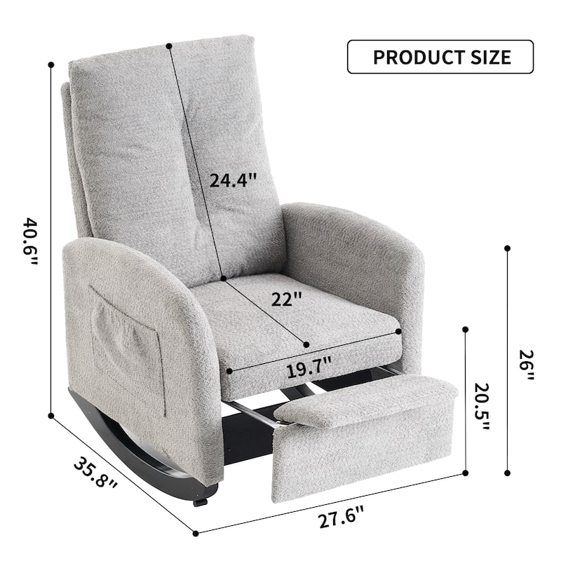 Accent Rocking Chair with Footrest