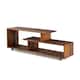 Asymmetrical 60-inch Solid Wood TV Stand Console
