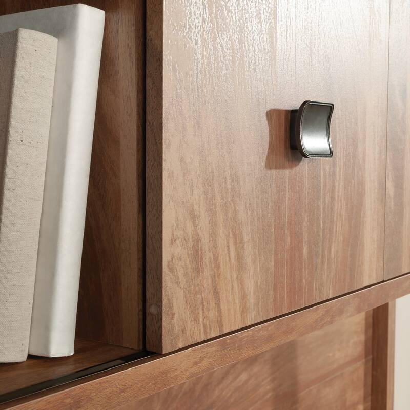 Wood Hutch with Hidden Storage, Brown - 59.96" W x 14.09" D x 42.21" H