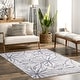 preview thumbnail 1 of 12, Nuloom Emilia SpinClean Tropical Machine Washable Reverisble Area Rug 4' x 6' - Navy and Grey - Rectangle