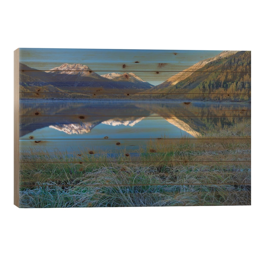 USA, Colorado, San Juan Mountains. Frosty morning at Crystal Lake. Print On Wood by Jaynes Gallery - Multi-Color