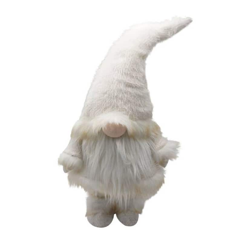 Plush Christmas Gnome Tabletop Figurine - 30" - White