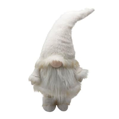 Plush Christmas Gnome Tabletop Figurine - 30" - White