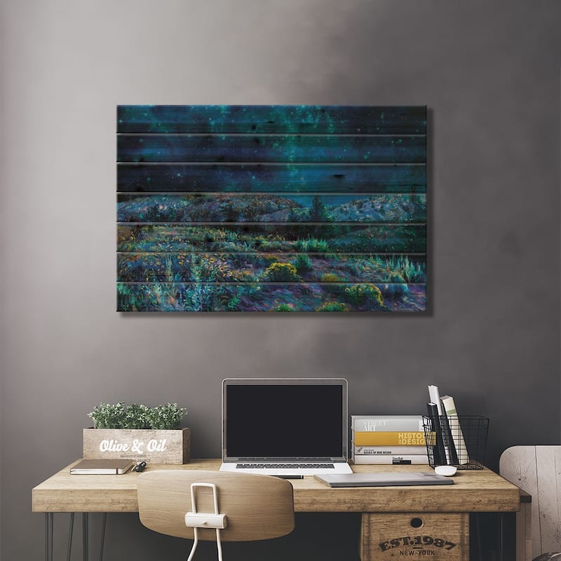 Sage And Time Print On Wood by Iris Scott - Multi-Color