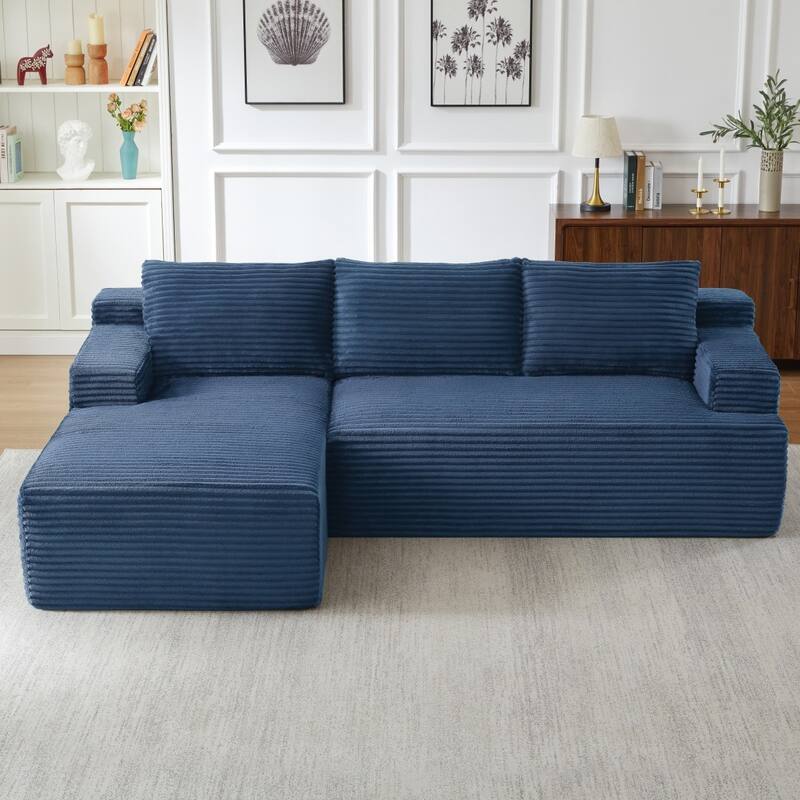 96.1" Modern L-Shaped Cloud Sectional Sofa, No Assembly Required