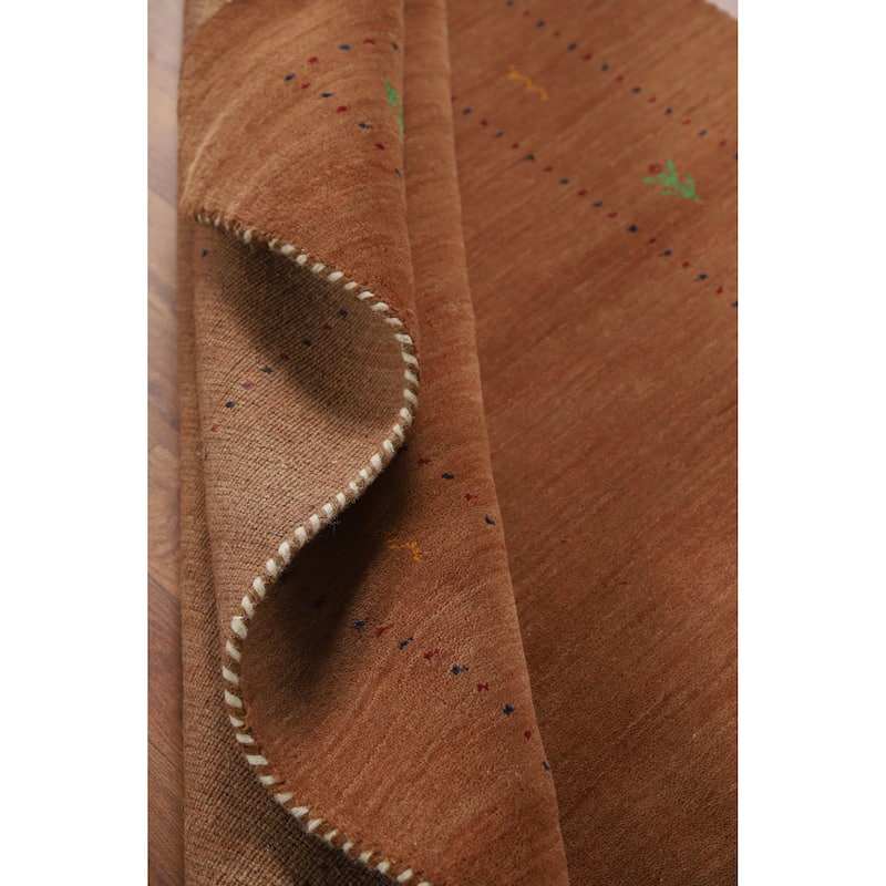 Hand Knotted Oriental 100% Wool Carpet Tribal Animal Pictorial Brown Gabbeh Area Rug - 5' 10'' X 4' 0''