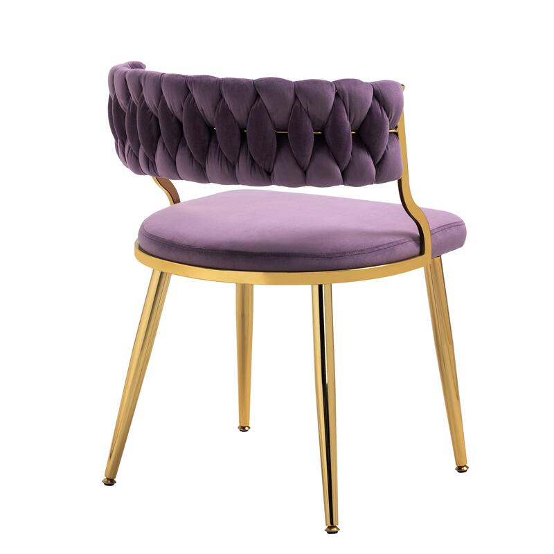 4PACK Upholstered Dining Chairs with Woven Back