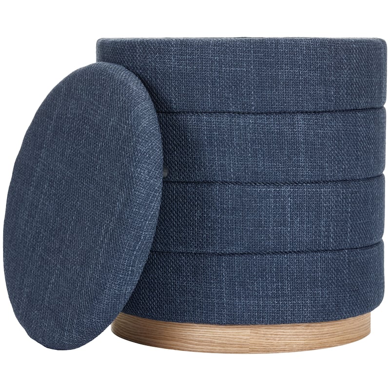 Aria Home Modern Cylinder Ottoman with Hidden Storage Upholstery Seat