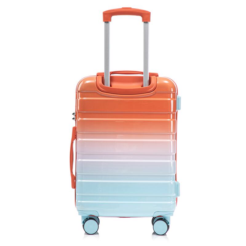 14In 20In 2 pcs in PC Spinner Wheel Luggage, Carry on Suitcase, With Gradient Color and Combination Lock