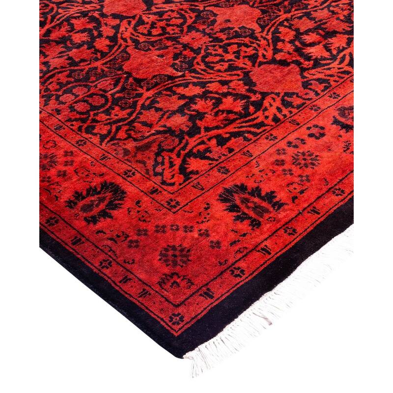 Contemporary Overdyed Wool Hand Knotted Runner - 3' 0" x 11' 1"