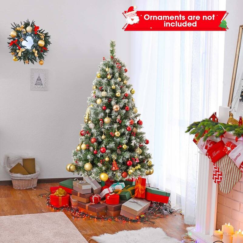 5FT Hinged Christmas Tree with PVC Branch Tips and Warm White LED Lights