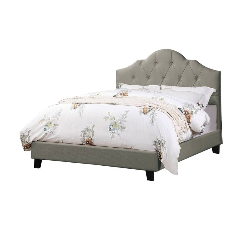 Fabric Upholstered Bed with Arch Back