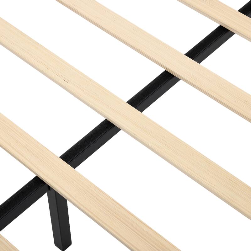 Christopher Knight Home - Aveline Modern Upholstered Platform Bed with Curved Back Headboard and Button Tufted Design