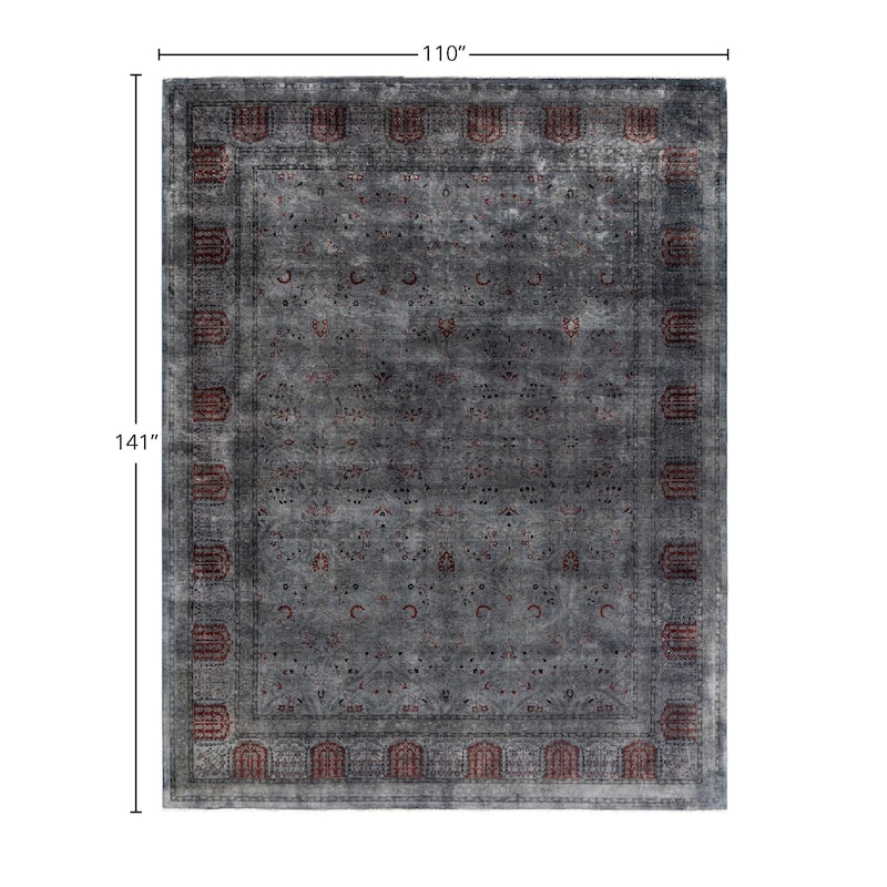 Contemporary Overdyed Wool Hand Knotted Area Rug - 9' 2" x 11' 9"