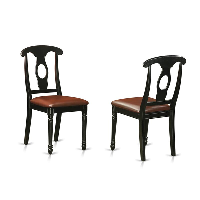 HomeStock 7-Piece Black and Cherry Finish Solid Wood Top Dining Table with 6 Chairs with Lattice Back