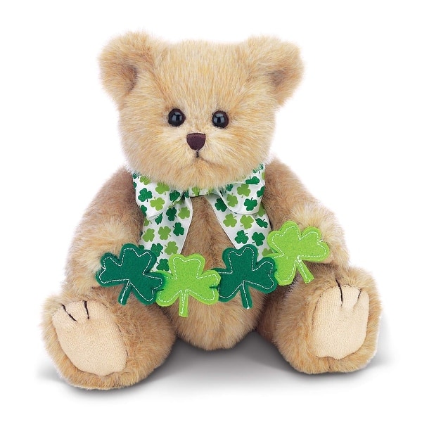 slide 2 of 3, Bearington 10" Irish Teddy Bear, Conner Clovers Plush Animal Teddy