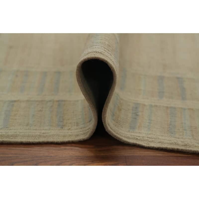 Hand Woven Oriental 100% Wool Carpet Southwestern Tribal Beige & Ivories Kilim Area Rug - 5' 7'' X 4' 1''