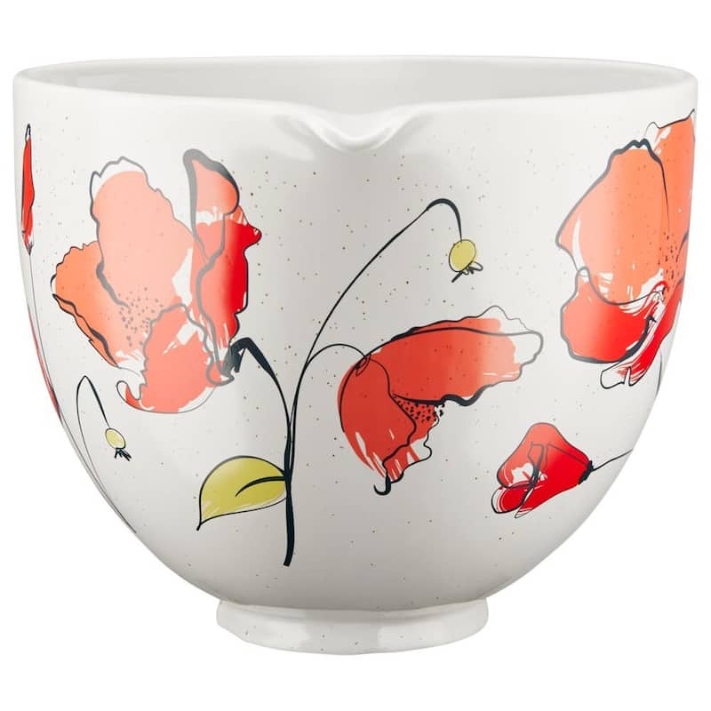 KitchenAid 5 Quart Poppy Ceramic Stand Mixer Bowl