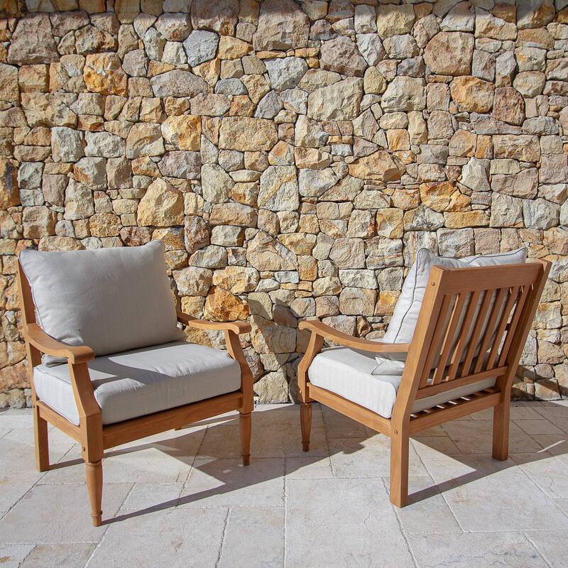 Cambridge Casual Livingston Teak Outdoor Club Chair with Cushion