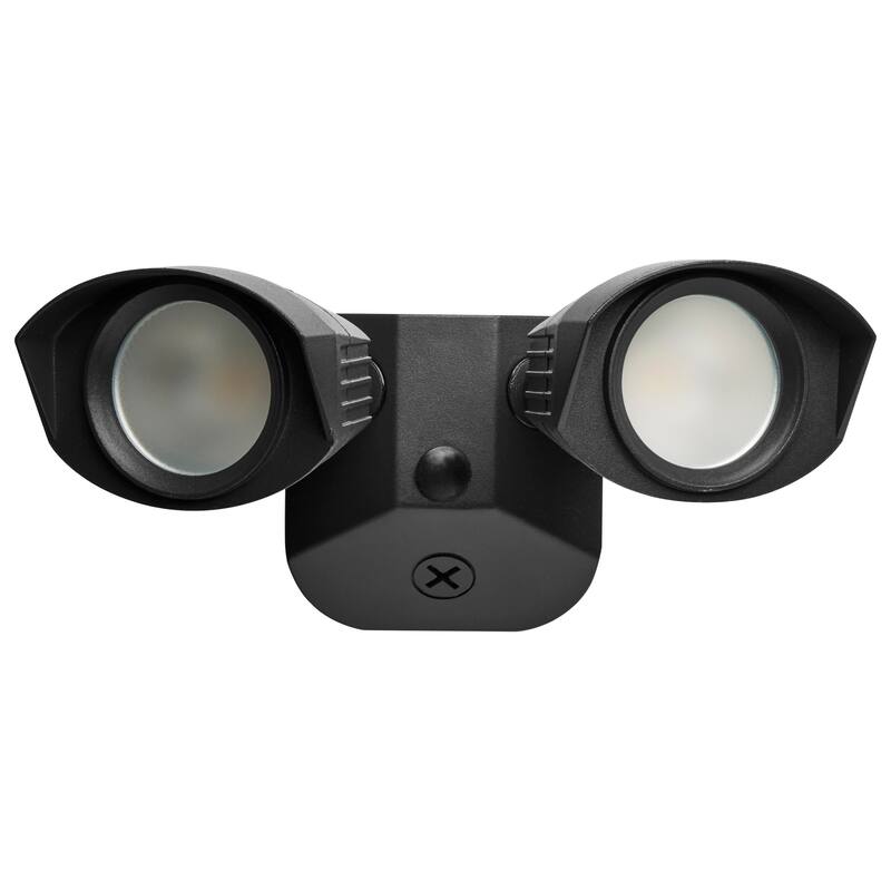 LED Security Light - Dual Head - Black Finish - 3000K - 120-277V - 120V