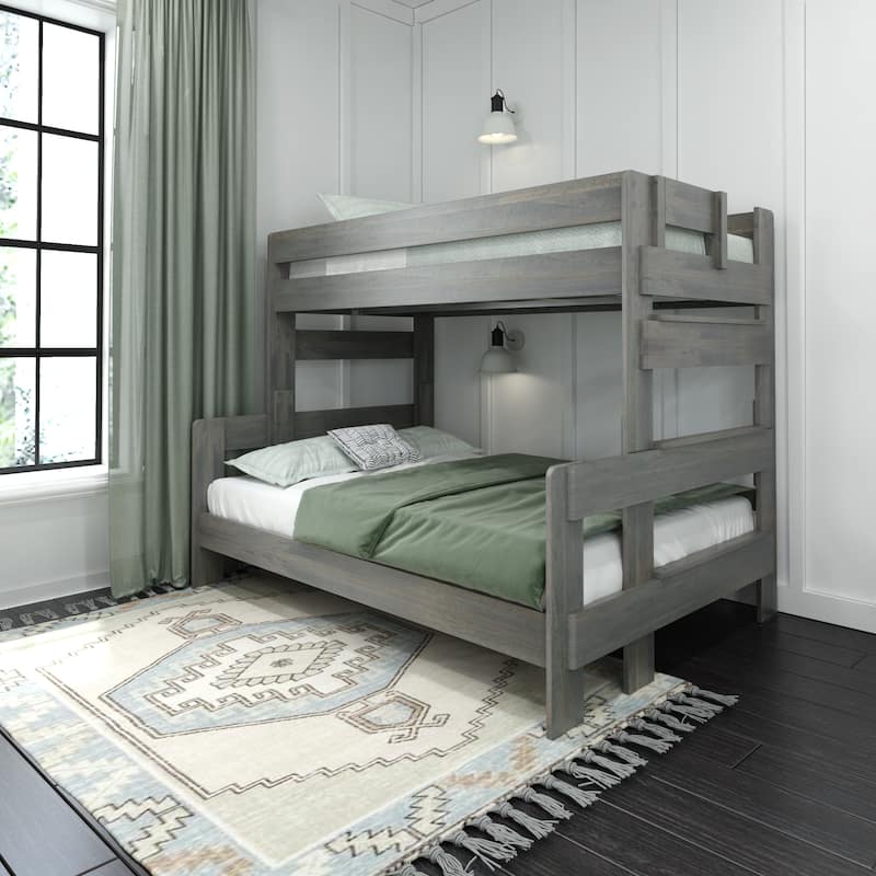 Max and Lily Farmhouse Twin over Full Bunk Bed - Driftwood