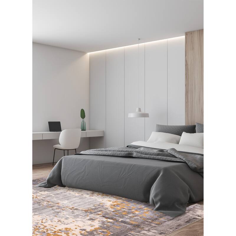 ECARPETGALLERY Hand-knotted Legacy Grey Silk Rug - 6'7 x 9'10