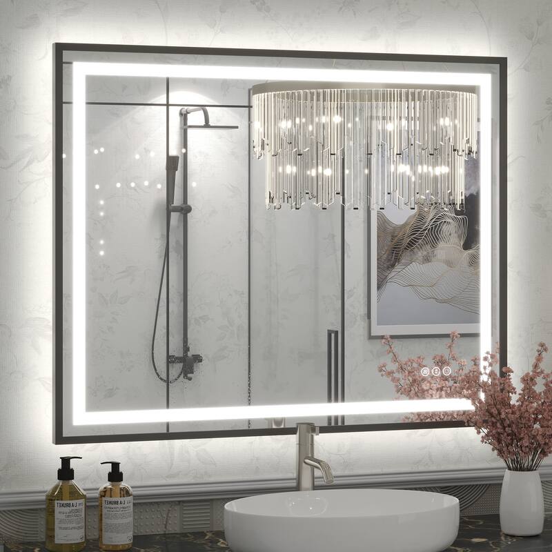 KIOTEE 24V Ultra-Bright LED Bathroom Mirror, Anti-Fog, Tempered Glass - 40x32