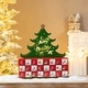preview thumbnail 1 of 6, Glitzhome 15.25"H Lighted Wooden Christmas Tree Advent Calendar Decor - Multicolor